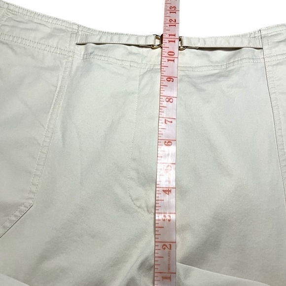 ST. JOHN SPORT Beige Cotton Blend Twill Wide Leg Casual Pants w/ Pockets Sz 14 - Picture 7 of 10